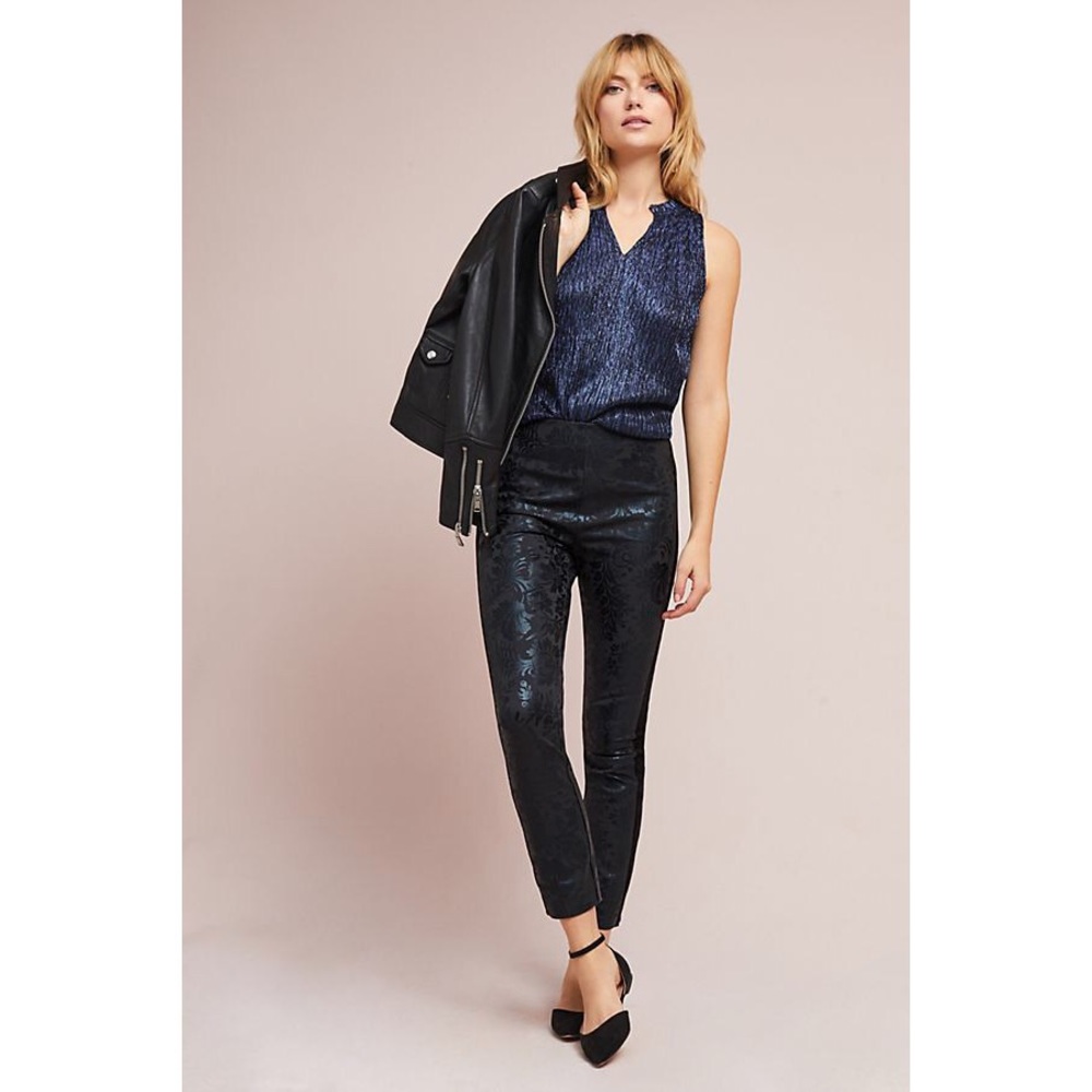 Anthropologie Foil Printed Skinny Trouser